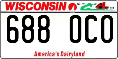 WI license plate 688OCO