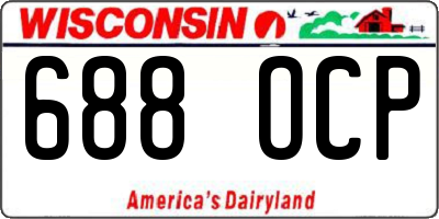 WI license plate 688OCP