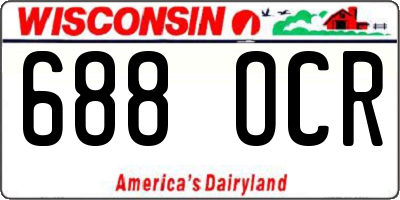 WI license plate 688OCR