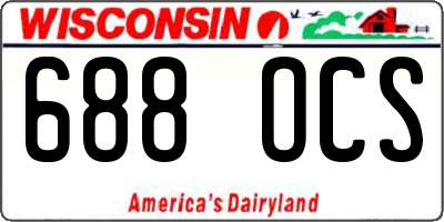 WI license plate 688OCS