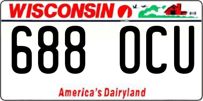 WI license plate 688OCU