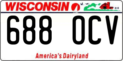 WI license plate 688OCV