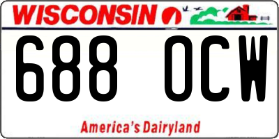 WI license plate 688OCW