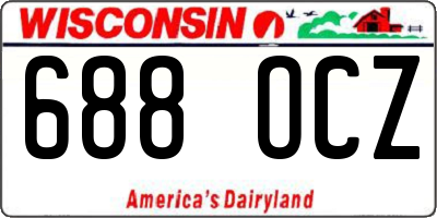 WI license plate 688OCZ