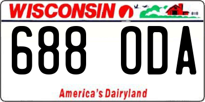 WI license plate 688ODA