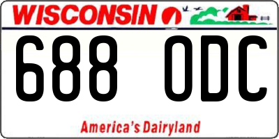 WI license plate 688ODC