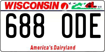 WI license plate 688ODE