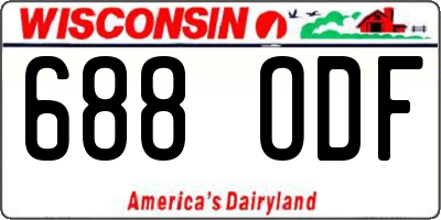 WI license plate 688ODF