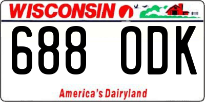 WI license plate 688ODK