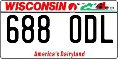 WI license plate 688ODL