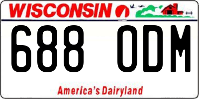 WI license plate 688ODM