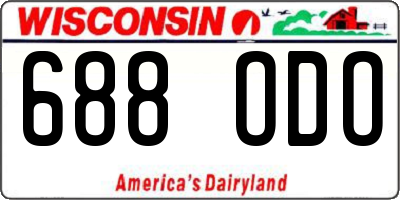 WI license plate 688ODO