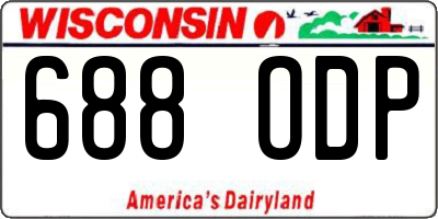 WI license plate 688ODP
