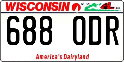 WI license plate 688ODR