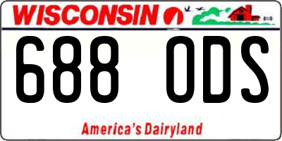 WI license plate 688ODS