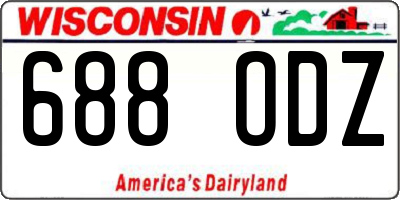 WI license plate 688ODZ