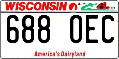 WI license plate 688OEC