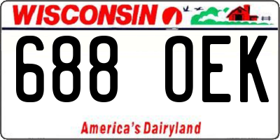WI license plate 688OEK