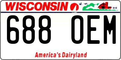 WI license plate 688OEM