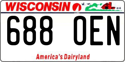 WI license plate 688OEN