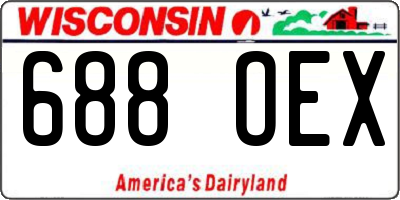 WI license plate 688OEX