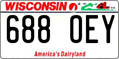 WI license plate 688OEY