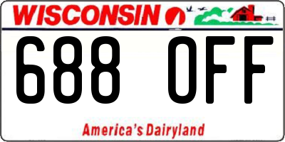 WI license plate 688OFF