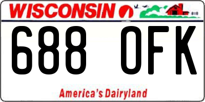 WI license plate 688OFK