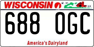 WI license plate 688OGC