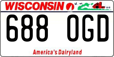 WI license plate 688OGD