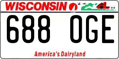WI license plate 688OGE