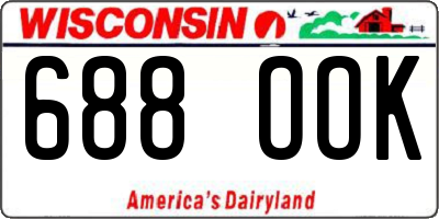 WI license plate 688OOK