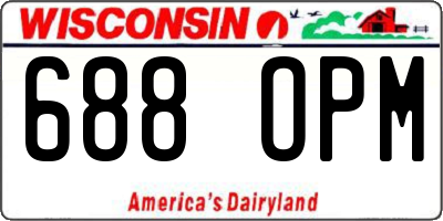 WI license plate 688OPM
