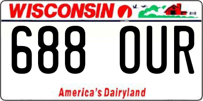 WI license plate 688OUR