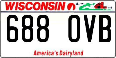 WI license plate 688OVB