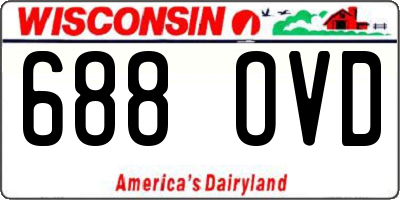 WI license plate 688OVD