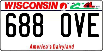 WI license plate 688OVE
