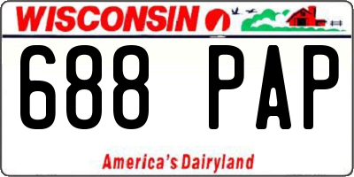 WI license plate 688PAP