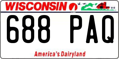 WI license plate 688PAQ