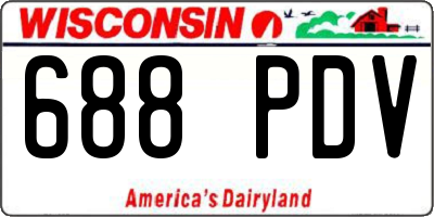 WI license plate 688PDV