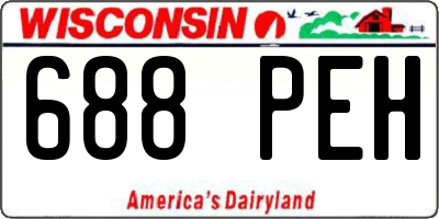 WI license plate 688PEH