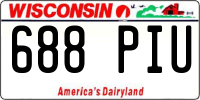 WI license plate 688PIU