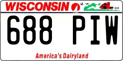 WI license plate 688PIW