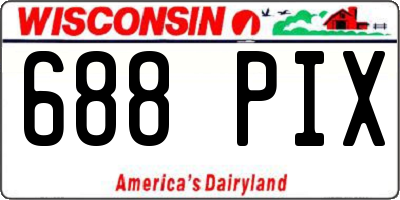 WI license plate 688PIX
