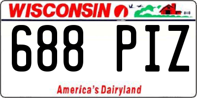 WI license plate 688PIZ