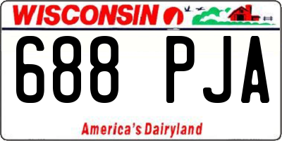 WI license plate 688PJA