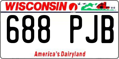WI license plate 688PJB