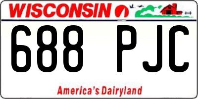 WI license plate 688PJC