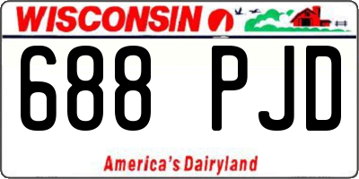 WI license plate 688PJD