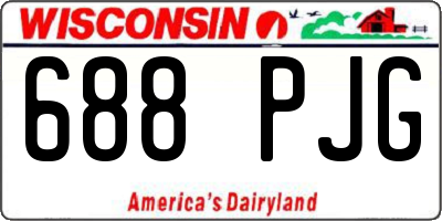 WI license plate 688PJG